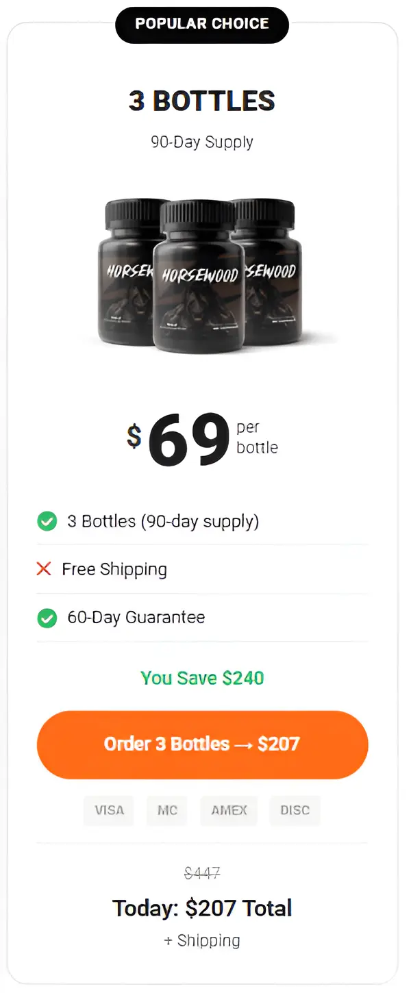 HorseWood  3 Bottles pricing